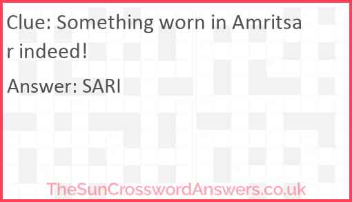 Something worn in Amritsar indeed! Answer