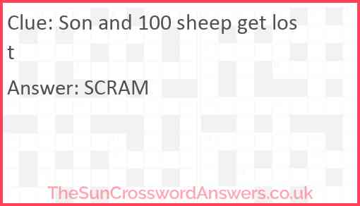 Son and 100 sheep get lost Answer
