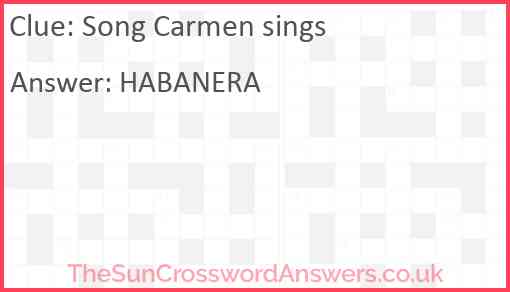 Song Carmen sings Answer