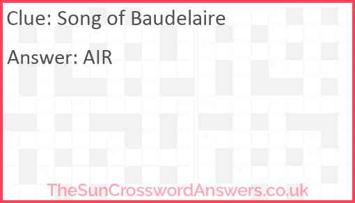 Song of Baudelaire Answer
