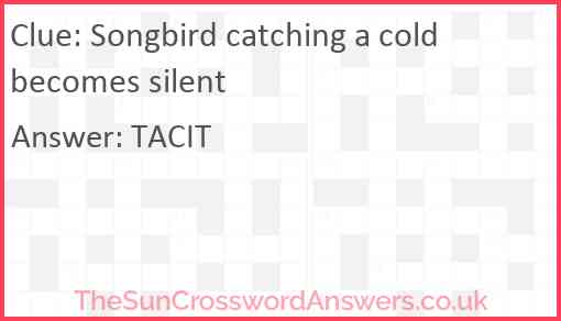 Songbird catching a cold becomes silent Answer