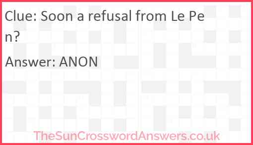 Soon a refusal from Le Pen? Answer