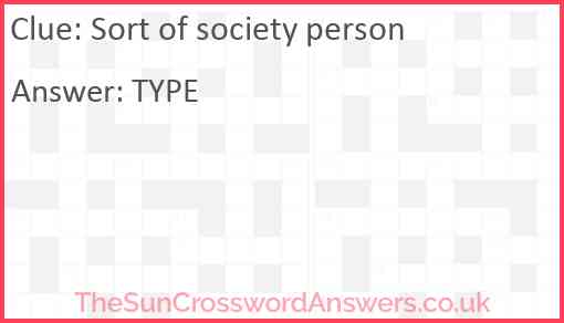 Sort of society person Answer