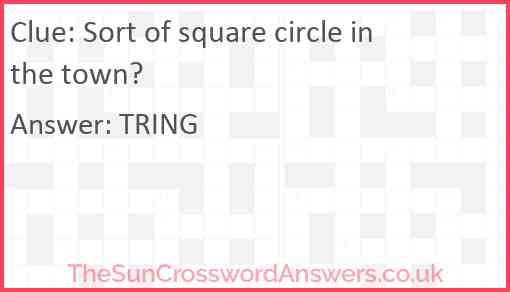Sort of square circle in the town? Answer