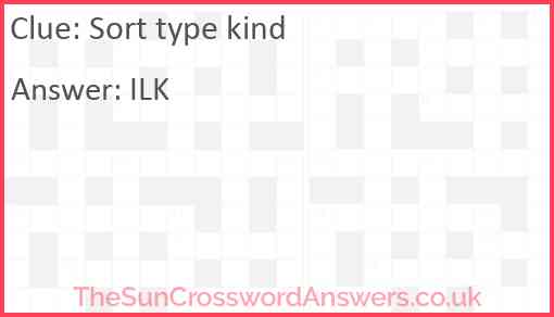 Sort type kind Answer