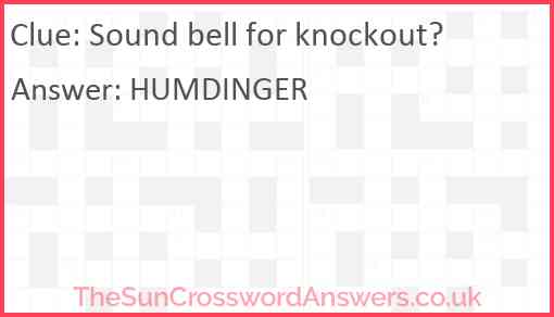 Sound bell for knockout? Answer