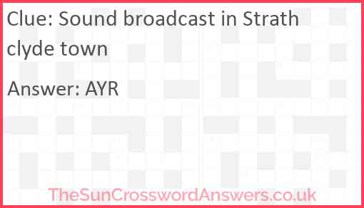 Sound broadcast in Strathclyde town Answer