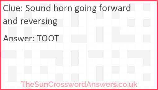 Sound horn going forward and reversing Answer