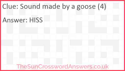 Sound made by a goose (4) Answer