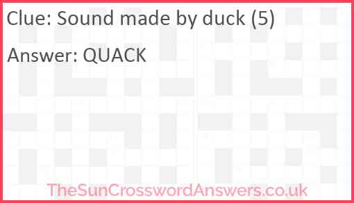 Sound made by duck (5) Answer