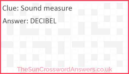 Sound measure Answer