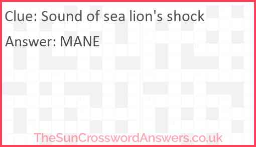 Sound of sea lion's shock Answer