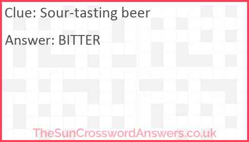 Sour-tasting beer Answer