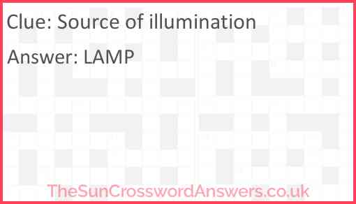 Source of illumination Answer