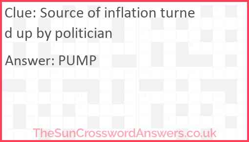 Source of inflation turned up by politician Answer