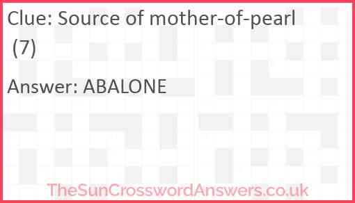 Source of mother-of-pearl (7) Answer