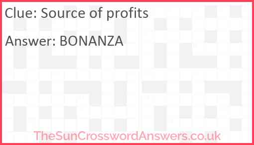 Source of profits Answer