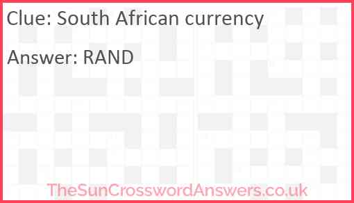 South African currency Answer