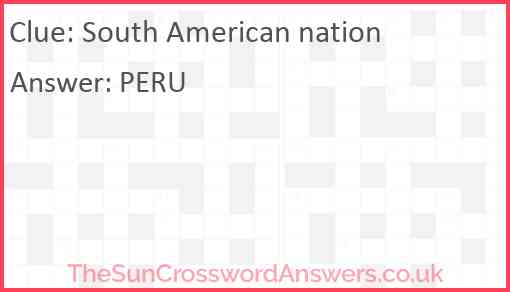 South American nation Answer