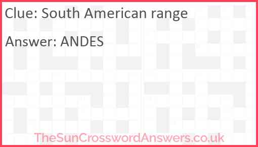 South American range Answer