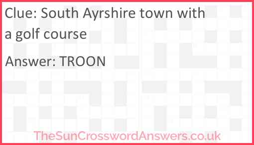 South Ayrshire town with a golf course Answer