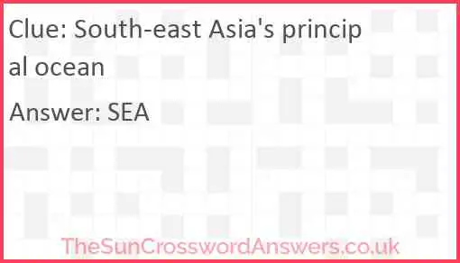 South-east Asia's principal ocean Answer