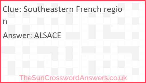 Southeastern French region Answer