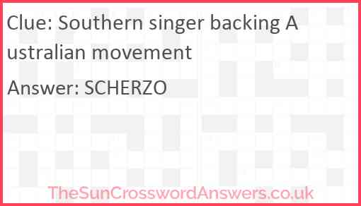 Southern singer backing Australian movement Answer