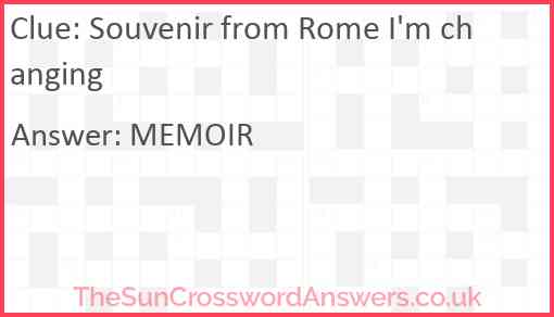 Souvenir from Rome I'm changing Answer