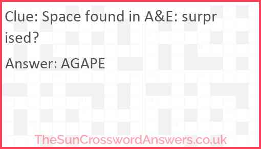 Space found in A&E: surprised? Answer