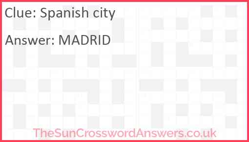 Spanish city Answer