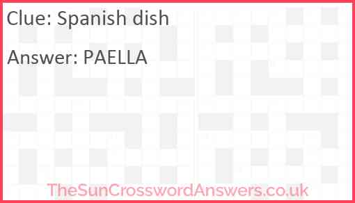 Spanish dish Answer