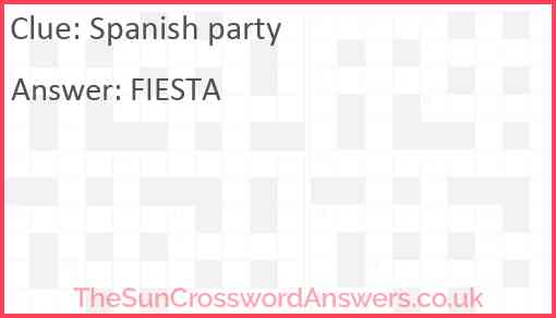 Spanish party Answer
