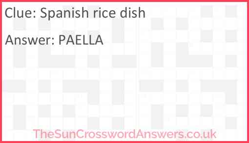Spanish rice dish Answer