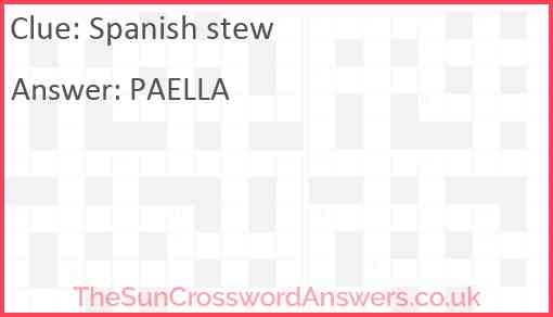Spanish stew Answer