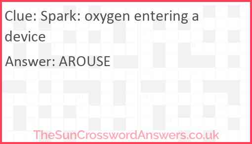 Spark: oxygen entering a device Answer