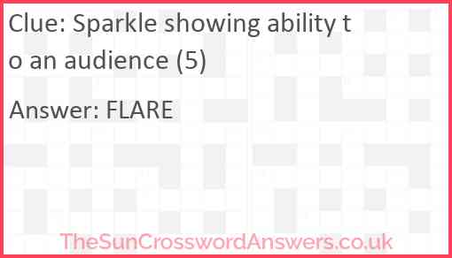 Sparkle showing ability to an audience (5) Answer