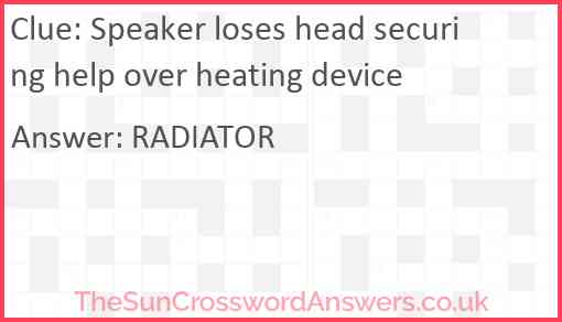 Speaker loses head securing help over heating device Answer