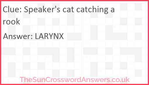 Speaker's cat catching a rook Answer