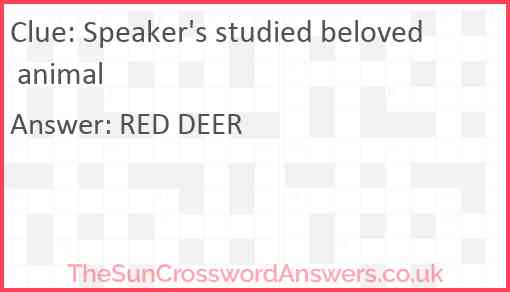 Speaker's studied beloved animal Answer