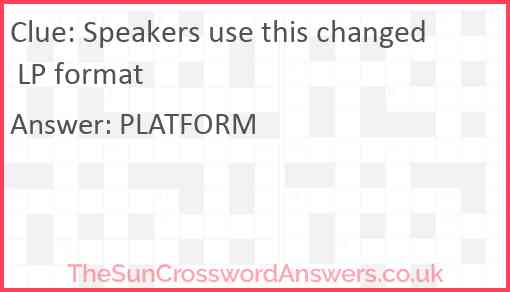 Speakers use this changed LP format Answer
