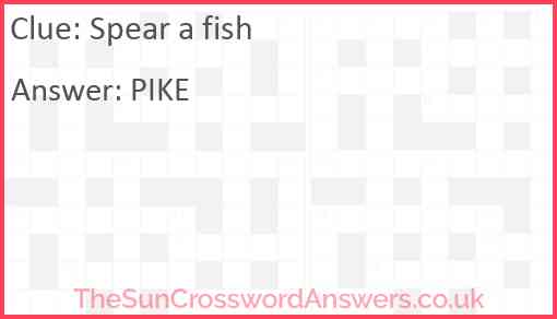 Spear a fish Answer