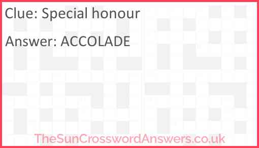 Special honour Answer