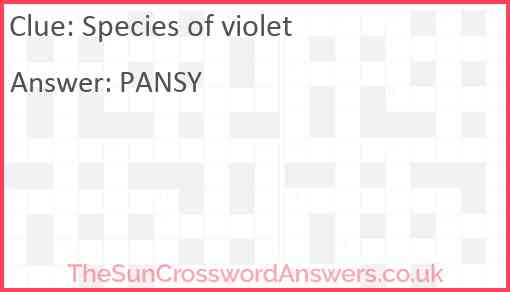 Species of violet Answer