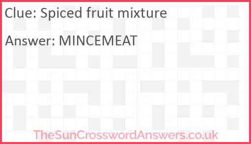 Spiced fruit mixture Answer