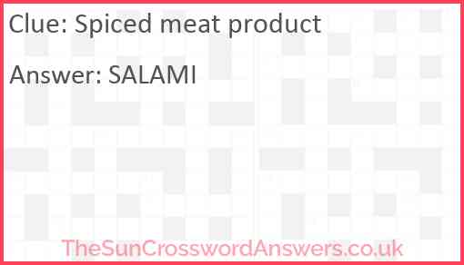 Spiced meat product Answer