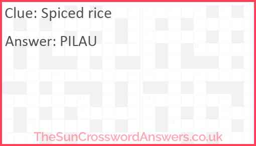 Spiced rice Answer