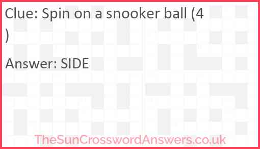 Spin on a snooker ball (4) Answer