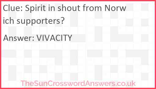 Spirit in shout from Norwich supporters? Answer