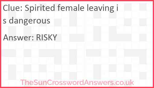 Spirited female leaving is dangerous Answer